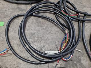 9x Short Lengths of 3-Phase Electrical Cables