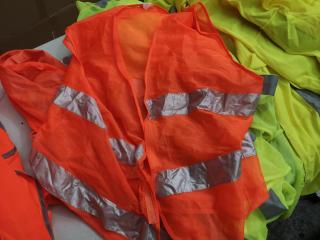 42x Worksite Visual Safety Vests, Orange & Yellow, Assorted Sizes