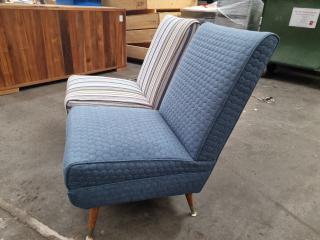 2x Vintage Reupholstered Padded Chairs