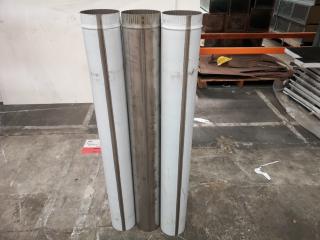 3x Stainless Steel Ducting Flues, 1220x150mm Size