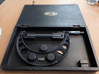 M&W Moore & Wright Imperial 6" to 7" Inside Micrometer w/ Wood Case