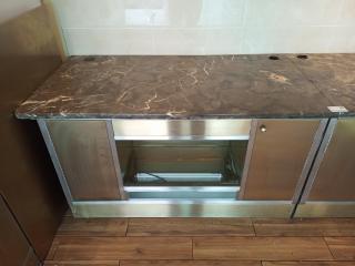 Two Stainless Serving Cabinets