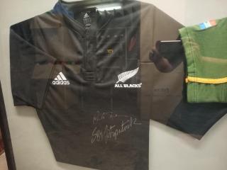 All Blacks and Springboks Singed Rugby Jerseys