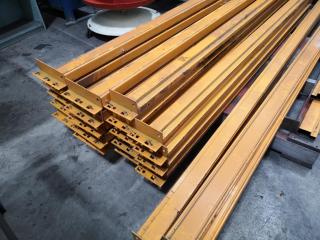 23x Assorted Lengths of Horizontal Pallet Racking Rails