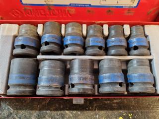 3x Cases of Impact Sockets, 1/2" & 3/4" Drive varieties