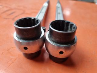 2x Scaffolding Podger Wratchets by Famous Toledo, 18/24mm Sizes