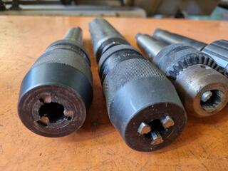 4x Drill Chucks w/ MT Shanks & Adapters