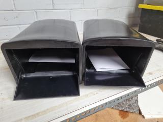 2x Black Driveway Mailboxes Letterboxes