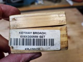 D-Tool HSS Keyway Broach Set, 6x6x300mm