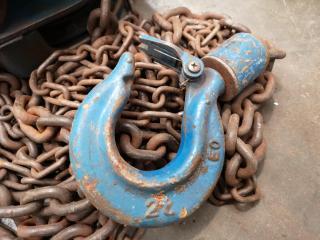 2-Ton Lifting Chain Block, Faulty Hooks