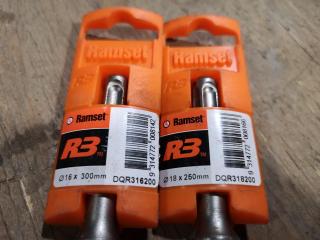 2x Ramset R3 Masonry Drill Bits