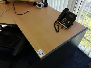 Office Corner L-Shaped Desk Workstation w/ Mobile Drawer