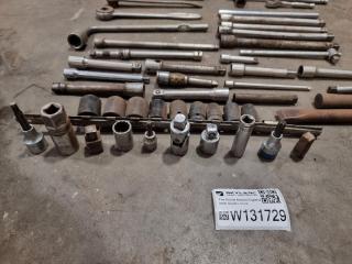 Large Assortment of Socket Wrench Tools and Bits