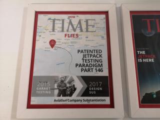 3x Framed Faux Time Magazine Covers for Martin Jetpack