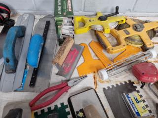 Assorted Trades Hand Tools, Consumables, Supplies