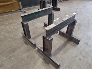 Pair of Heavy Duty Steel Tresles (Material support stands)