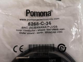 2x Pomona BNC Banana Plugs 5268-C-36