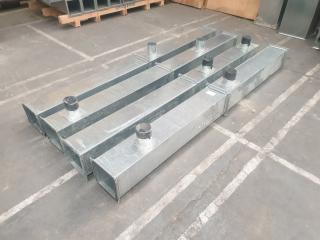 4 x Galvanised Straight Ducts