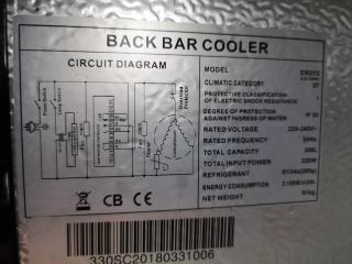 Delta Essentials 308L Display Back Bar Cooler Fridge Refrigerator