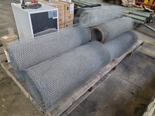 7x Rolls of Galvanised Steel Wire Mesh Netting