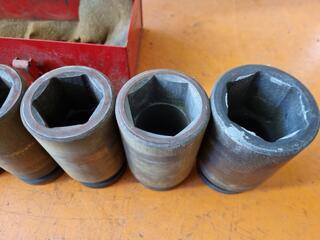8-Piece 1" Drive Impact Sockets, Imperial Sizes