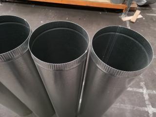 4x Galvanised Steel Duct Flues, 250x1200mm Size
