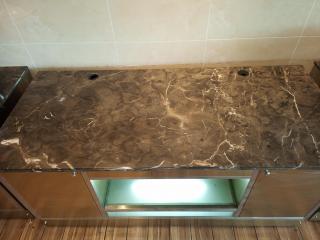 Lighted Stainless Serving Cabinet