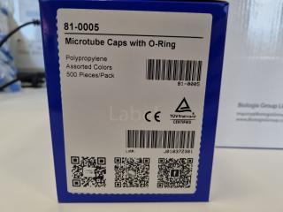 500x BioLogix 1.5mL Screw Cap Microtubes w/ Caps, New