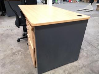 Office Desk Workstation w/ Mobile Drawer & Chair