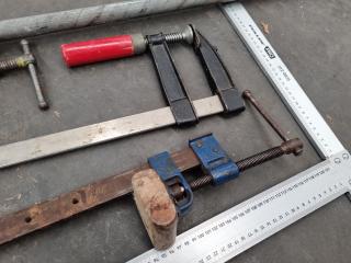 Assorted Long Clamps, T-Square