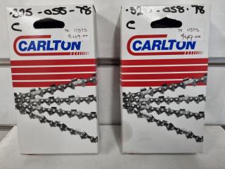 2x Carlton Replacement Chain Saw Chains, 0.325-058-78