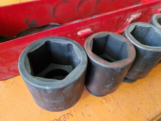 8-Piece 1" Drive Impact Sockets, Metric Sizes