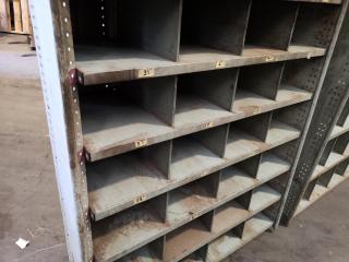 3x Metal Workshop Pigeon Hole Storage Units