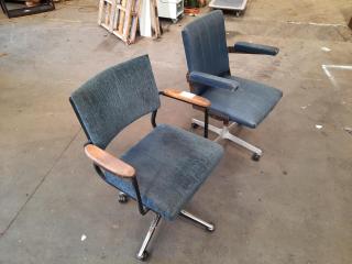 2 x Retro Office Swivel Chairs