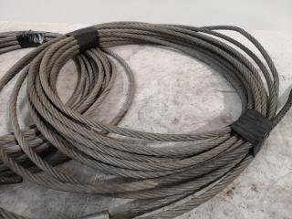 2x Lengths of 10mm Diameter Steel Cables w/ Lifting Hooks