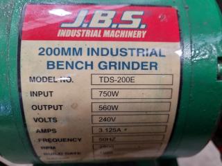 JBS 200mm Industrial Bench Grinder w/ Column Stand