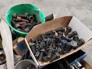 Pallet of Assorted Fastening Hardware, Pipe Fittings, & More