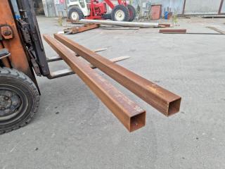 2x 4m Lengths of Box Steel