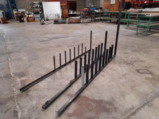 3 x Industrial Wall Mounted Material Wall Rack Posts