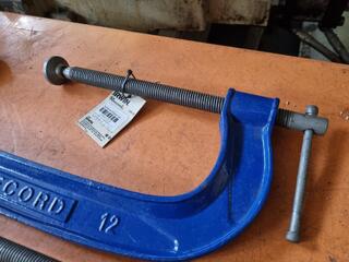 2x Record Irwin 12" Ribbed G-Clamps