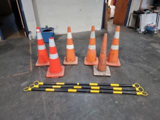 Lot of Traffic Safety Cones and Barriers