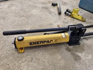 Enerpac Hydraulic Pump w/ 3x Hydraulic Cylinder Attachments