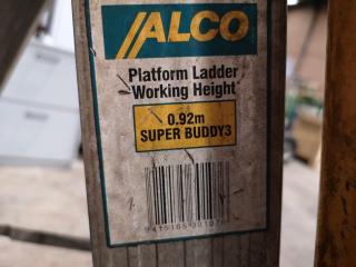 Alco Buddy 920mm Aluminum Step Ladder w/ Safety Rail