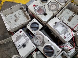 Assorted 3-Phase & Single Phase Switches, Breakers, Plugs, & More