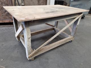 Wooden Workshop Table Trolley