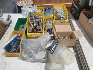 Large Lot of Nuts Bolts and Threaded Rod