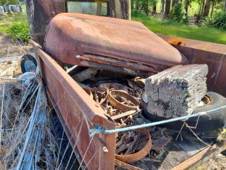 Assorted Vintage Ford Jailbar Truck Frames and Components