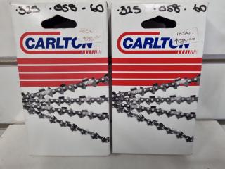 2x Carlton Replacement Chain Saw Chains, size 0.325-058-60.