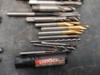 80+ Assorted Milling End Mills & Taping Bits