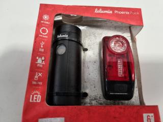 Lelumia Phoenix Pack Rechargeable Bicycle Light Combo